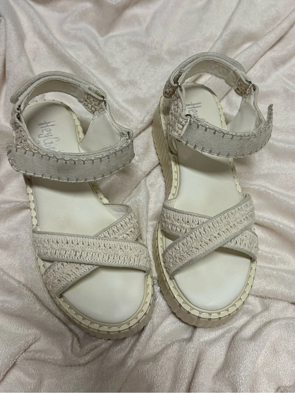 Corkys Cream Crochet Strap Women's Sandals